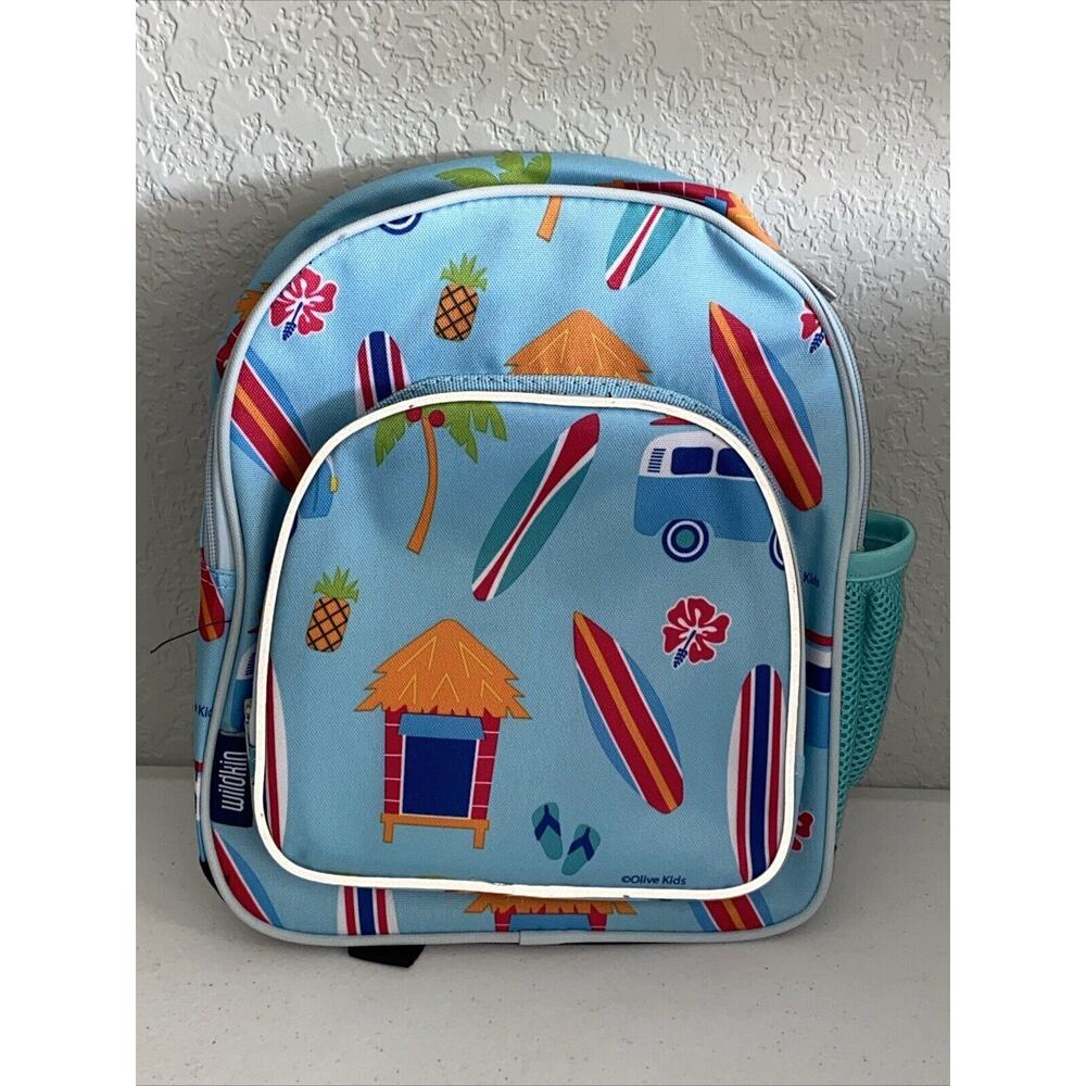 Wildkin 12 Inch Surf Shack Backpack Unisex in‎ Blue Beach Hawaii Tropical NEW